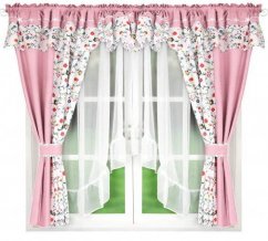 Luxusní hotová sada záclona + závěs Rosita růžová 400x150 cm