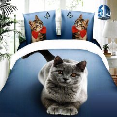 5D Microfiber Sheet 5D Microfiber Sheet Cat 140x200cm