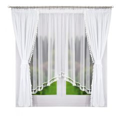 Set de perdele de lux gata făcute Boho alb 300x160 cm