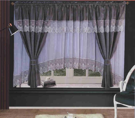 Luxusní hotová záclona Marion 400x160 cm - šedá
