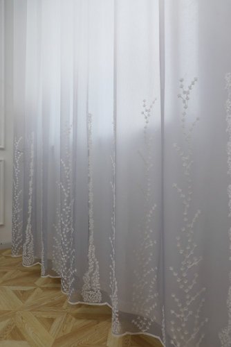 Hotová moderná záclona Lenka, šedo - biela 145x250 cm