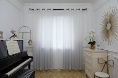 Kész modern függönyök Lenka, szürke - fehér 145x250 cm