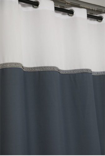 Hotové závěsy Versace  světlá šedá černá 145x250cm