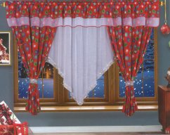Luxusní hotová vánoční záclona Ester červená 400x160 cm