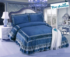 Luxusní přehoz na postel Lamo tmavě modrá  220x240cm