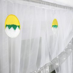 Hotová trojdielna záclona Velikonočná Božena 150x160cm a 50x200cm