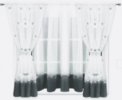 Hotová záclona Lina  černo-bílá 400x160 cm