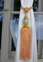 Dekoratív nyakkendők függönyökhöz - aranybarna
