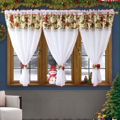 Luxus kész karácsonyi függöny France fehér 400x160 cm luxus 400x160 cm
